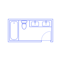 Layouts Bathrooms Primary 1 Wall Printable Line Art Svg, Free Vectors File
